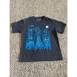 Mojang Boys Gray Minecraft Short Sleeve Shirt Size Medium